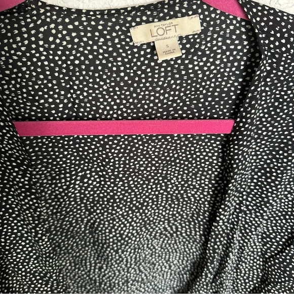 LOFT polka dot speckled tie front cardigan - Picture 3 of 7